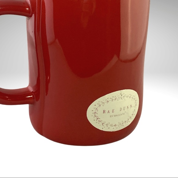 Rae Dunn Merry & Bright Red Ceramic Coffee Mug Large 20 oz - Picture 6 of 6